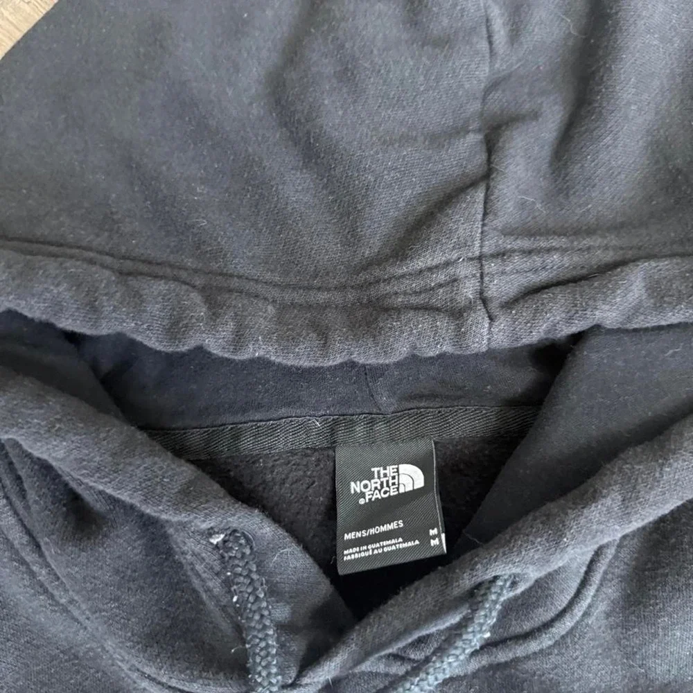 The North Face Mens Black Hoodie White Logo Pullover Sweatshirt Size M